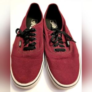 Vans Old Skool Canvas Low Trainers TC7H Burgundy/White/Gum